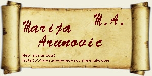 Marija Arunović vizit kartica